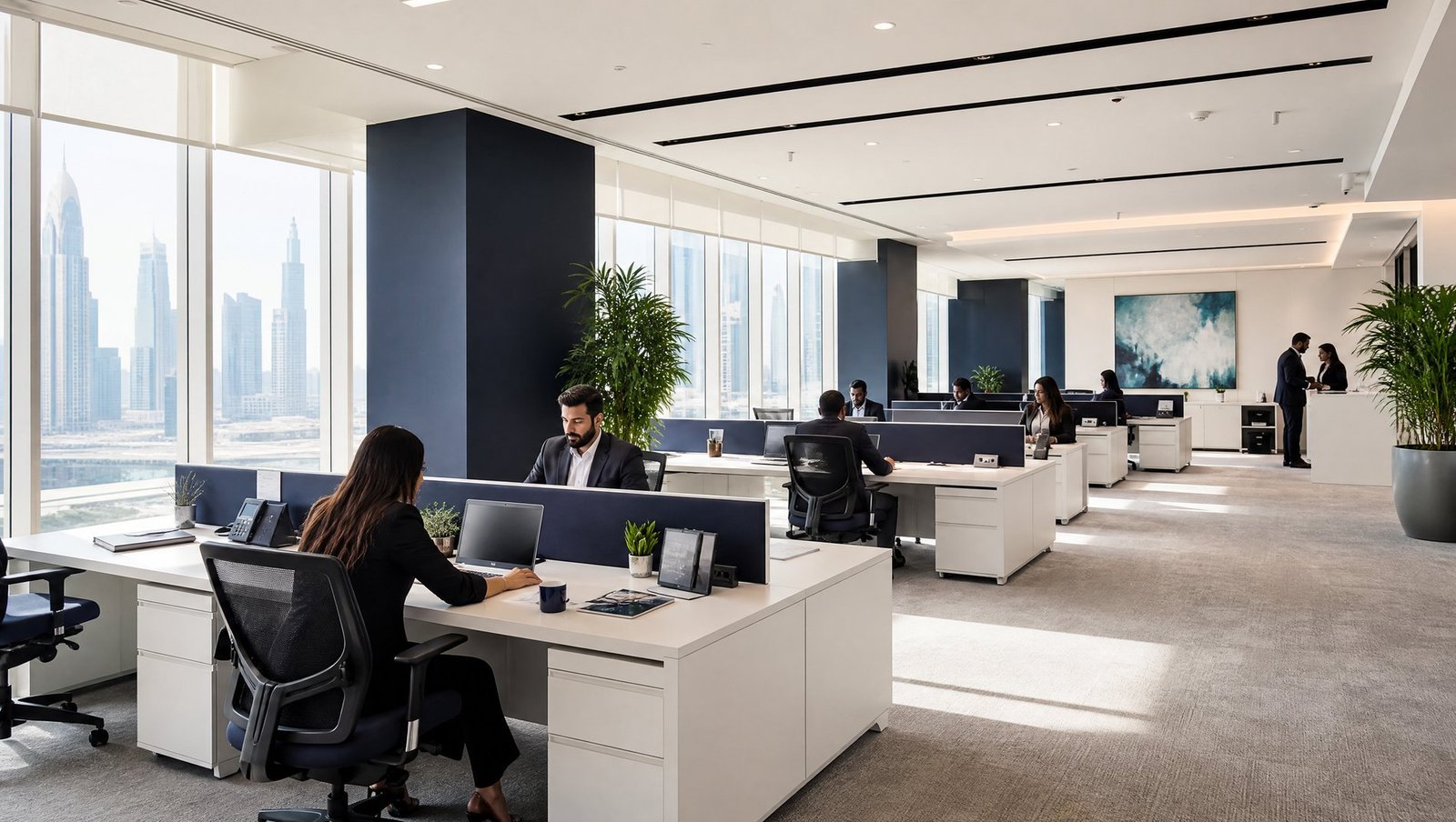 Modern open-plan Nexorya office interior in Dubai