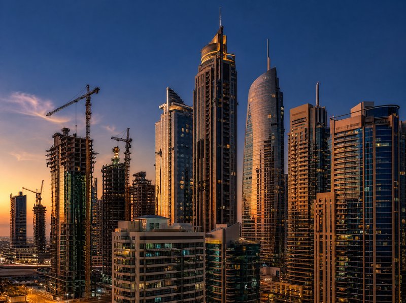 Dubai property development skyline representing the real estate sector