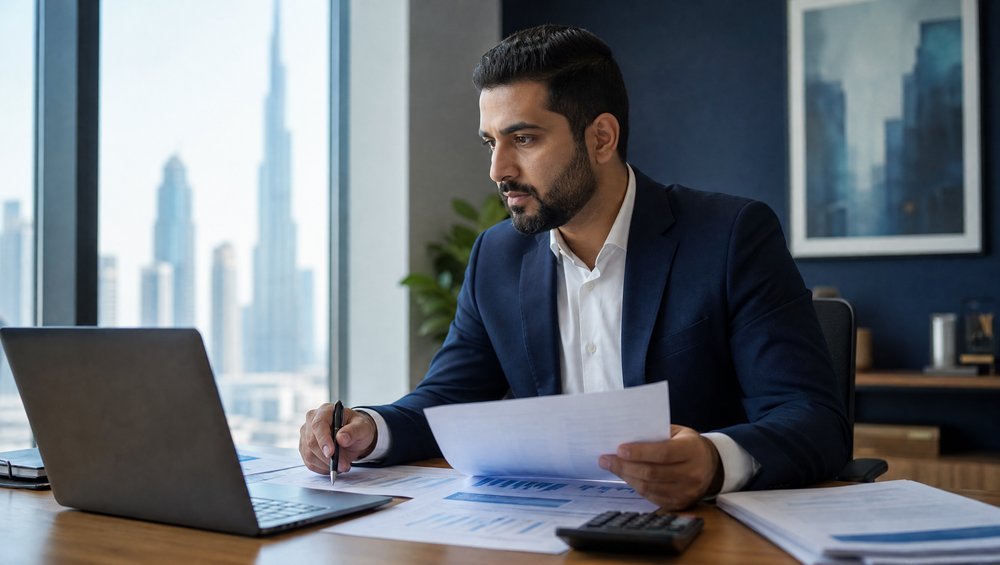 Nexorya tax specialists preparing a UAE Corporate Tax computation for a Dubai client