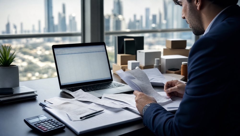 Nexorya tax agent preparing a UAE VAT return and reviewing input tax recovery for a Dubai client